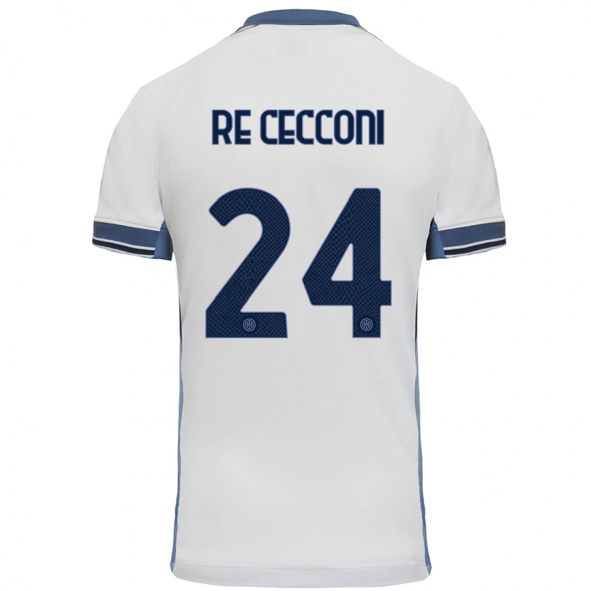 Danxen Kinderen Gabriele Re Cecconi #24 Wit Grijs Uitshirt Uittenue 2024/25 T-Shirt