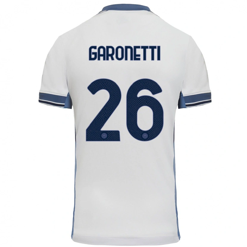 Danxen Kinderen Gabriele Garonetti #26 Wit Grijs Uitshirt Uittenue 2024/25 T-Shirt