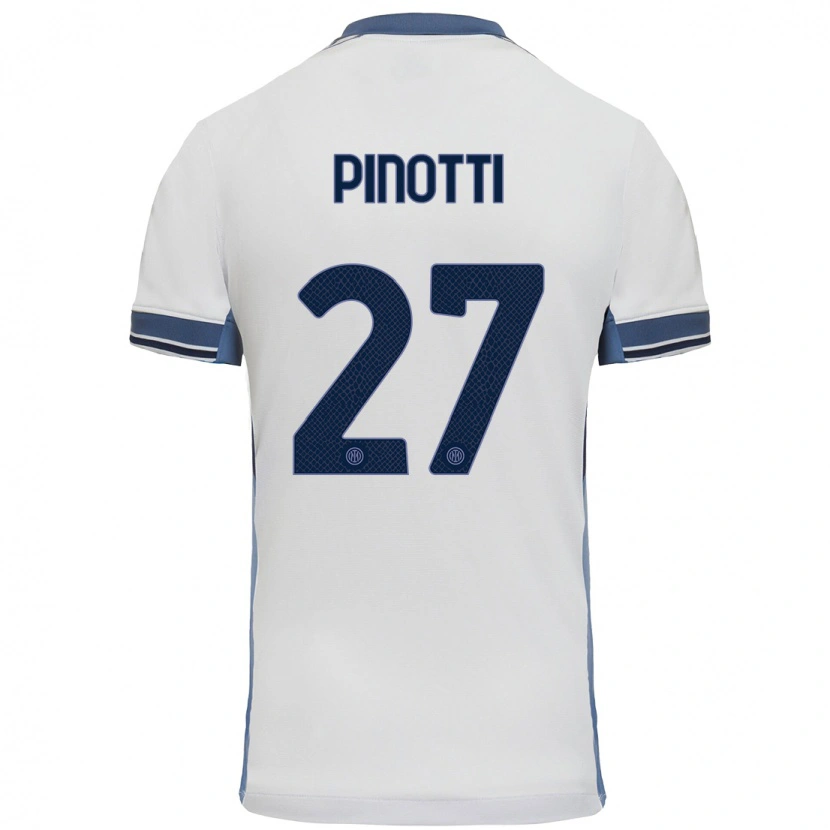 Danxen Kinderen Manuel Pinotti #27 Wit Grijs Uitshirt Uittenue 2024/25 T-Shirt