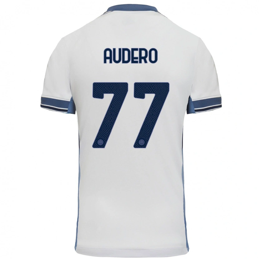 Danxen Kinderen Emil Audero #77 Wit Grijs Uitshirt Uittenue 2024/25 T-Shirt