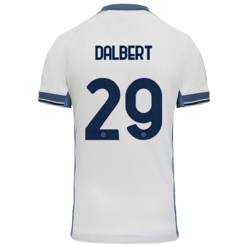 Danxen Kinderen Dalbert #29 Wit Grijs Uitshirt Uittenue 2024/25 T-Shirt