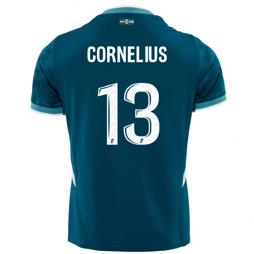 Danxen Kinderen Derek Cornelius #13 Turkoois Blauw Uitshirt Uittenue 2024/25 T-Shirt