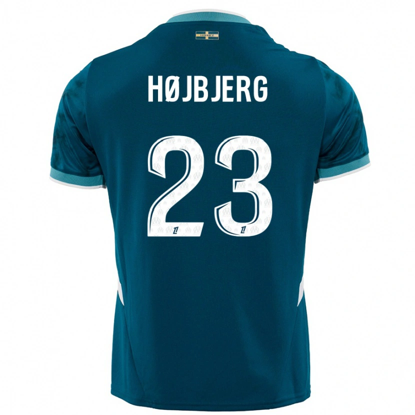 Danxen Kinderen Pierre-Emile Højbjerg #23 Turkoois Blauw Uitshirt Uittenue 2024/25 T-Shirt