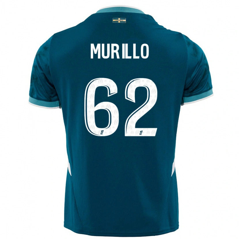 Danxen Kinderen Amir Murillo #62 Turkoois Blauw Uitshirt Uittenue 2024/25 T-Shirt