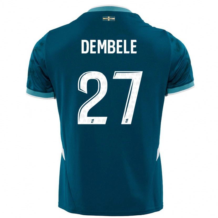 Danxen Kinderen Coumba Dembélé #27 Turkoois Blauw Uitshirt Uittenue 2024/25 T-Shirt