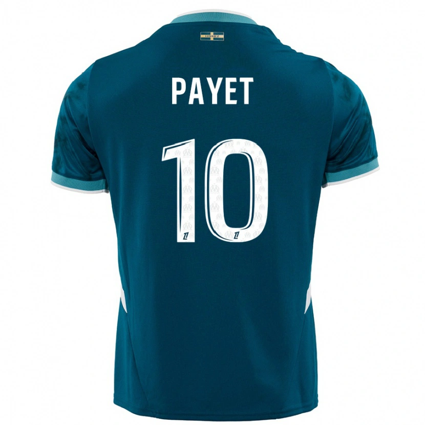 Danxen Kinderen Dimitri Payet #10 Turkoois Blauw Uitshirt Uittenue 2024/25 T-Shirt