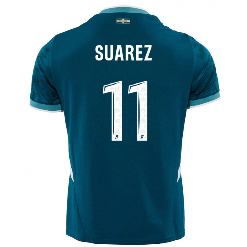 Danxen Kinderen Luis Suarez #11 Turkoois Blauw Uitshirt Uittenue 2024/25 T-Shirt