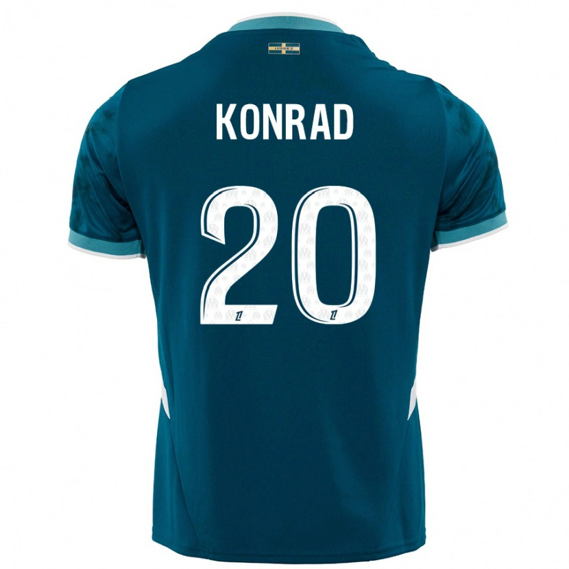 Danxen Kinderen Konrad De La Fuente #20 Turkoois Blauw Uitshirt Uittenue 2024/25 T-Shirt