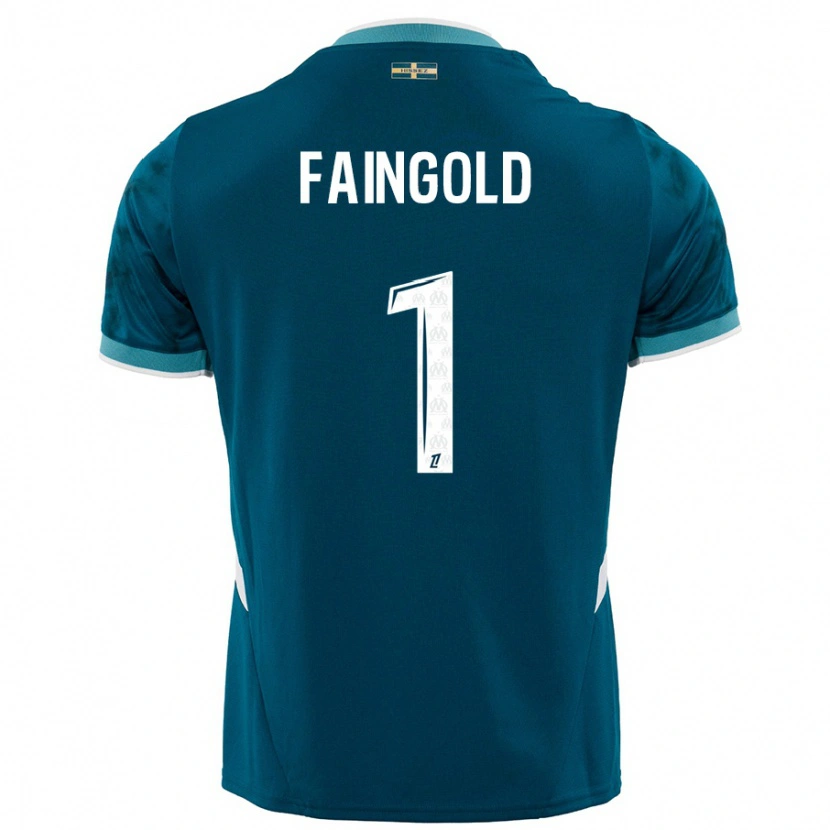 Danxen Kinderen Abbie Faingold #1 Turkoois Blauw Uitshirt Uittenue 2024/25 T-Shirt