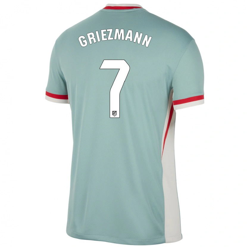 Danxen Kinderen Antoine Griezmann #7 Lichtbeige Blauw Uitshirt Uittenue 2024/25 T-Shirt