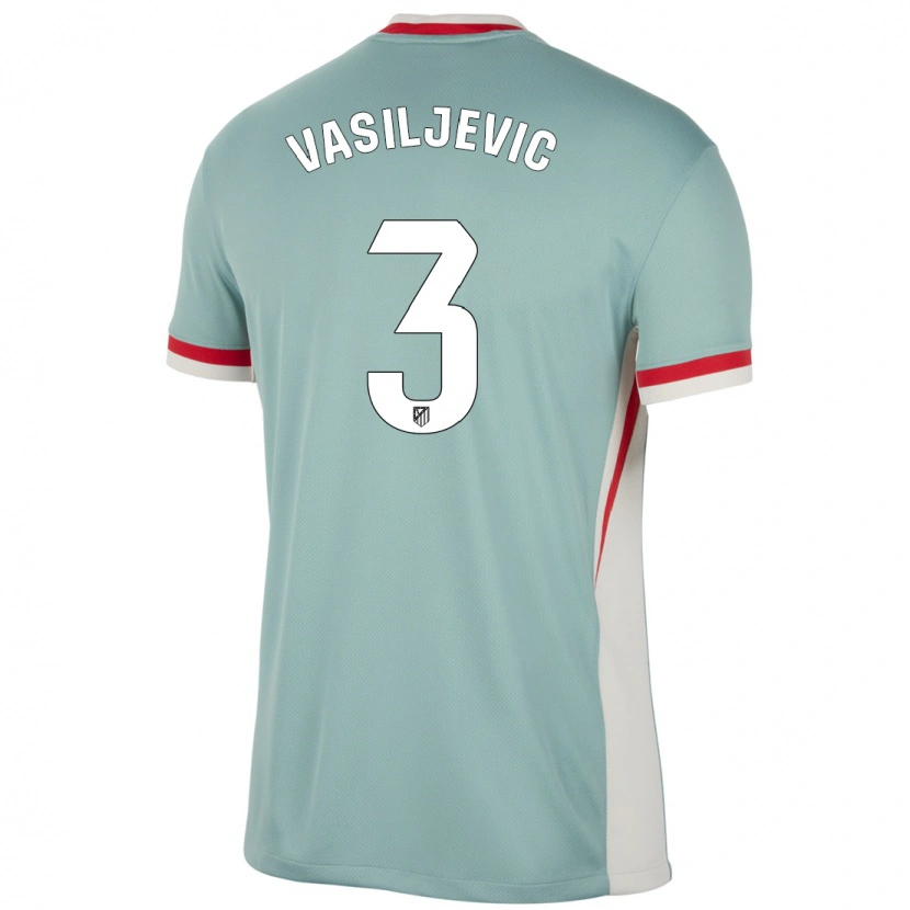 Danxen Kinderen Ivan Vasiljevic #3 Lichtbeige Blauw Uitshirt Uittenue 2024/25 T-Shirt