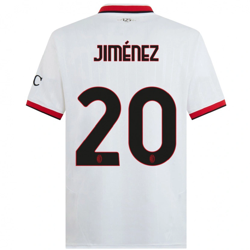 Danxen Kinderen Álex Jiménez #20 Wit Zwart Rood Uitshirt Uittenue 2024/25 T-Shirt