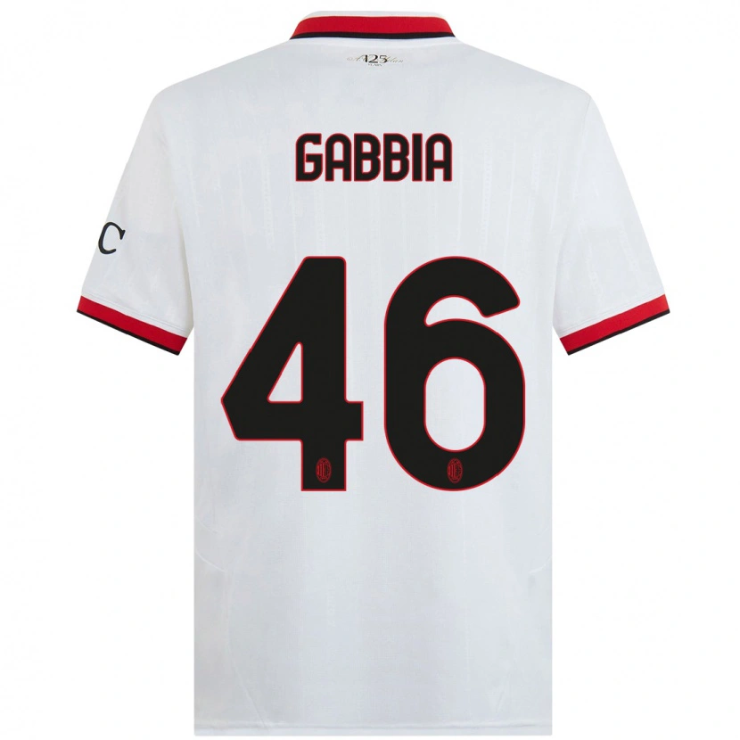 Danxen Kinderen Matteo Gabbia #46 Wit Zwart Rood Uitshirt Uittenue 2024/25 T-Shirt