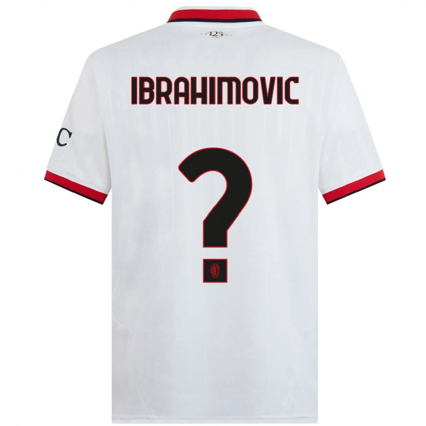 Danxen Kinderen Vincent Ibrahimovic #0 Wit Zwart Rood Uitshirt Uittenue 2024/25 T-Shirt