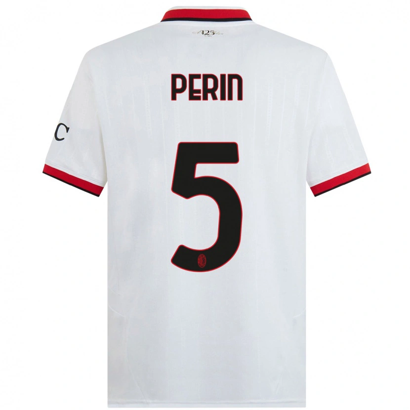 Danxen Kinderen Ernesto Perin #5 Wit Zwart Rood Uitshirt Uittenue 2024/25 T-Shirt