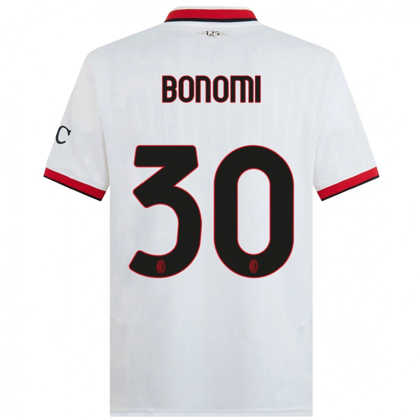 Danxen Kinderen Alessandro Bonomi #30 Wit Zwart Rood Uitshirt Uittenue 2024/25 T-Shirt