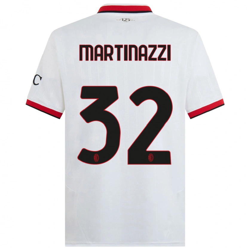 Danxen Kinderen Luca Martinazzi #32 Wit Zwart Rood Uitshirt Uittenue 2024/25 T-Shirt