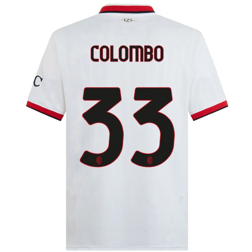 Danxen Kinderen Federico Colombo #33 Wit Zwart Rood Uitshirt Uittenue 2024/25 T-Shirt