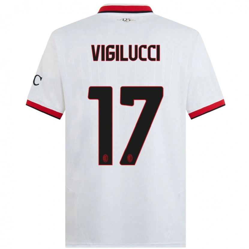 Danxen Kinderen Valery Vigilucci #17 Wit Zwart Rood Uitshirt Uittenue 2024/25 T-Shirt