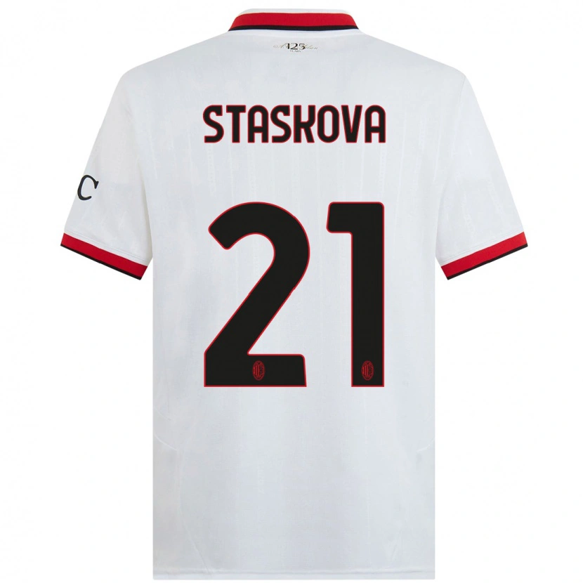 Danxen Kinderen Andrea Stašková #21 Wit Zwart Rood Uitshirt Uittenue 2024/25 T-Shirt