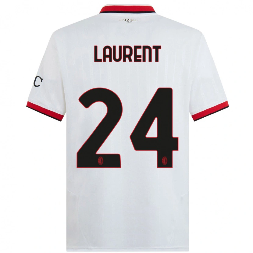 Danxen Kinderen Emelyne Laurent #24 Wit Zwart Rood Uitshirt Uittenue 2024/25 T-Shirt