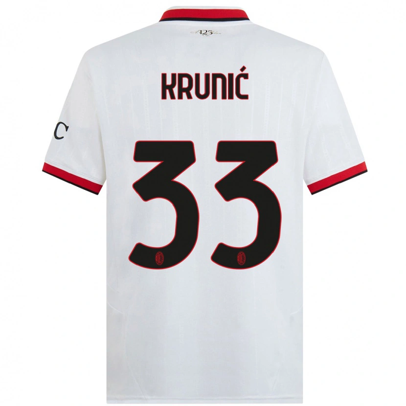 Danxen Kinderen Rade Krunic #33 Wit Zwart Rood Uitshirt Uittenue 2024/25 T-Shirt