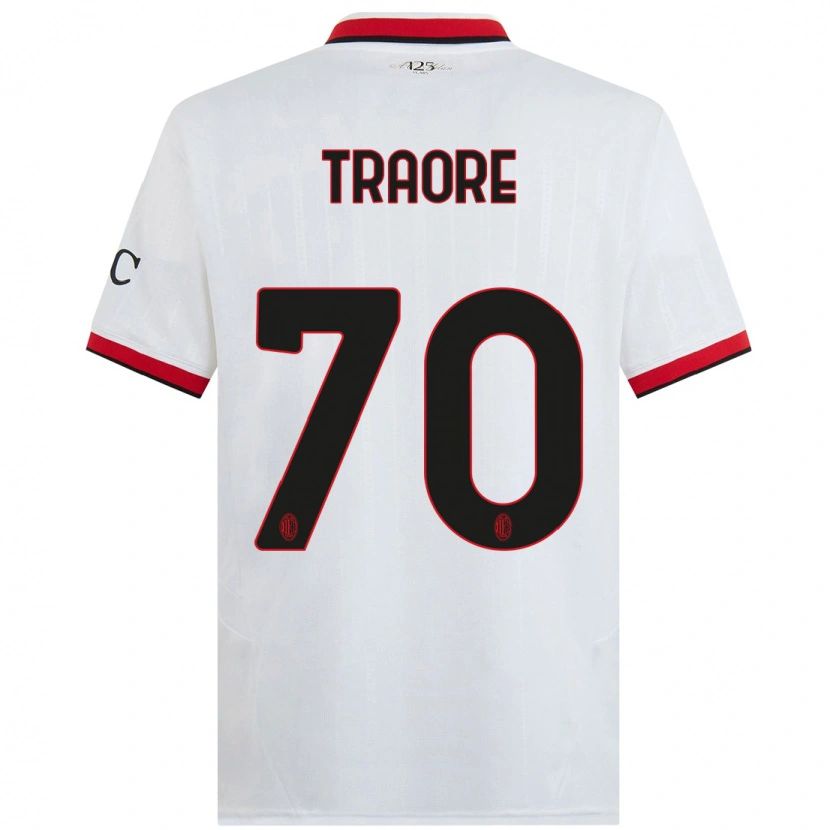 Danxen Kinderen Chaka Traorè #70 Wit Zwart Rood Uitshirt Uittenue 2024/25 T-Shirt