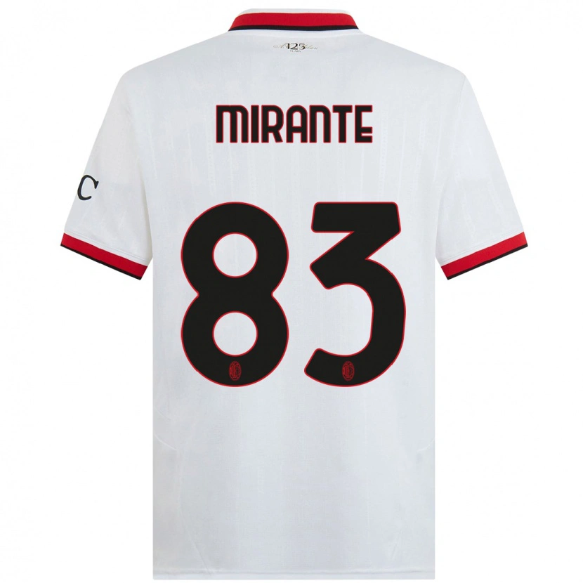 Danxen Kinderen Antonio Mirante #83 Wit Zwart Rood Uitshirt Uittenue 2024/25 T-Shirt