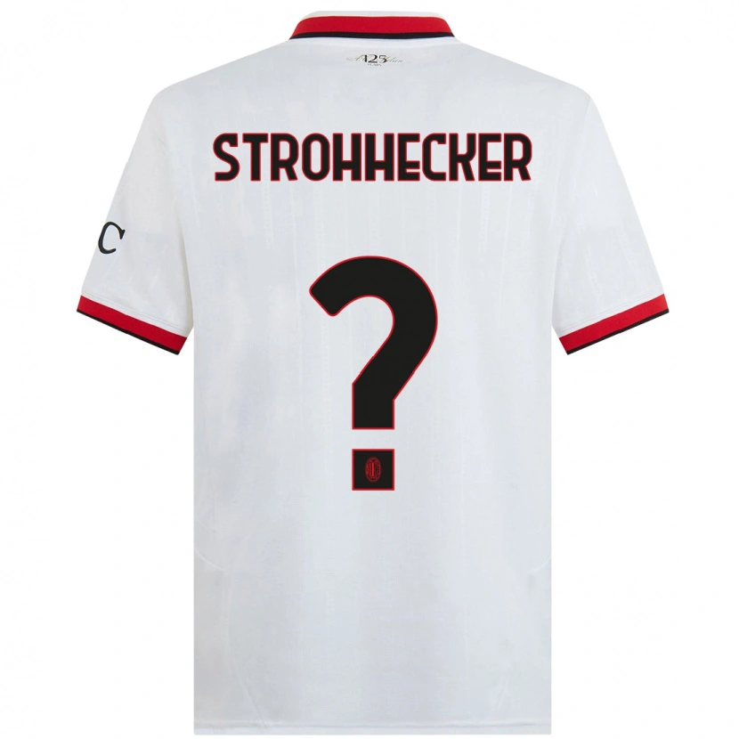 Danxen Kinderen Riccardo Strohhecker #0 Wit Zwart Rood Uitshirt Uittenue 2024/25 T-Shirt