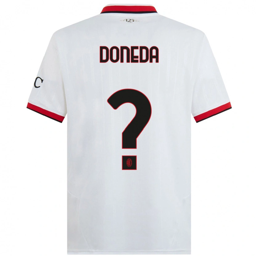 Danxen Kinderen Paolo Doneda #0 Wit Zwart Rood Uitshirt Uittenue 2024/25 T-Shirt