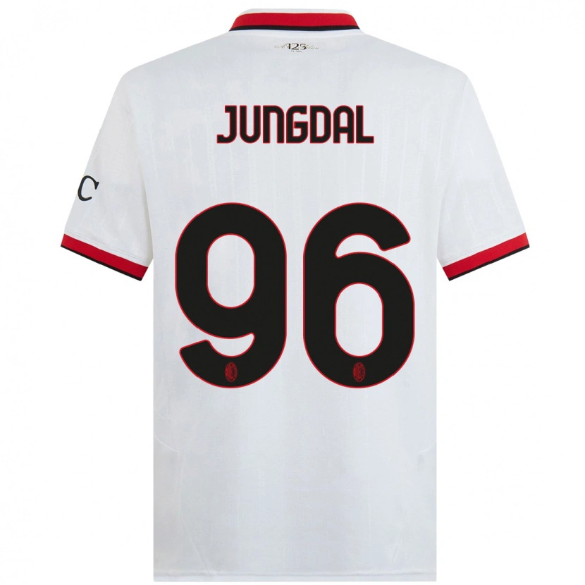 Danxen Kinderen Andreas Jungdal #96 Wit Zwart Rood Uitshirt Uittenue 2024/25 T-Shirt