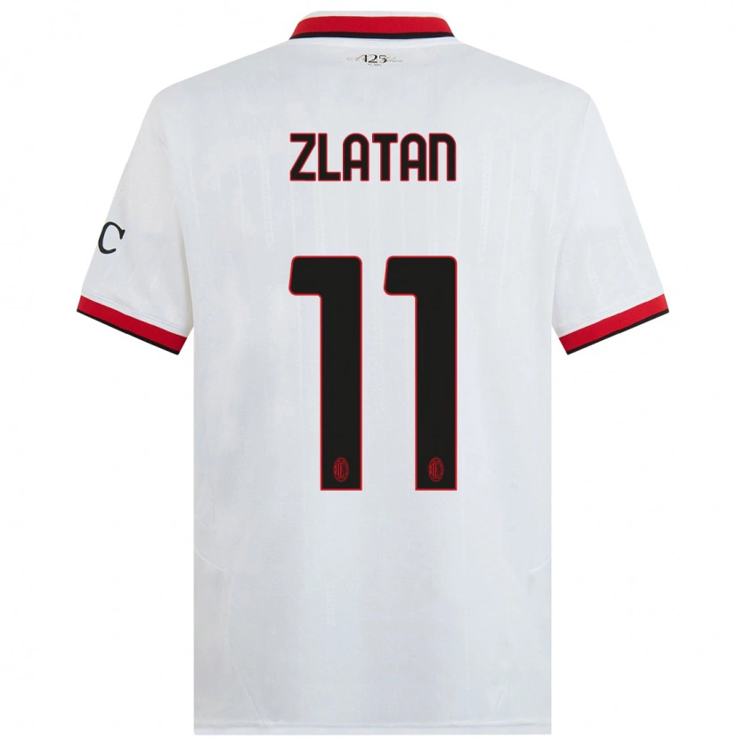 Danxen Kinderen Zlatan Ibrahimovic #11 Wit Zwart Rood Uitshirt Uittenue 2024/25 T-Shirt