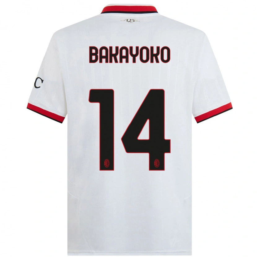 Danxen Kinderen Tiemoue Bakayoko #14 Wit Zwart Rood Uitshirt Uittenue 2024/25 T-Shirt