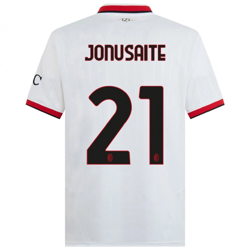 Danxen Kinderen Rimante Jonusaite #21 Wit Zwart Rood Uitshirt Uittenue 2024/25 T-Shirt