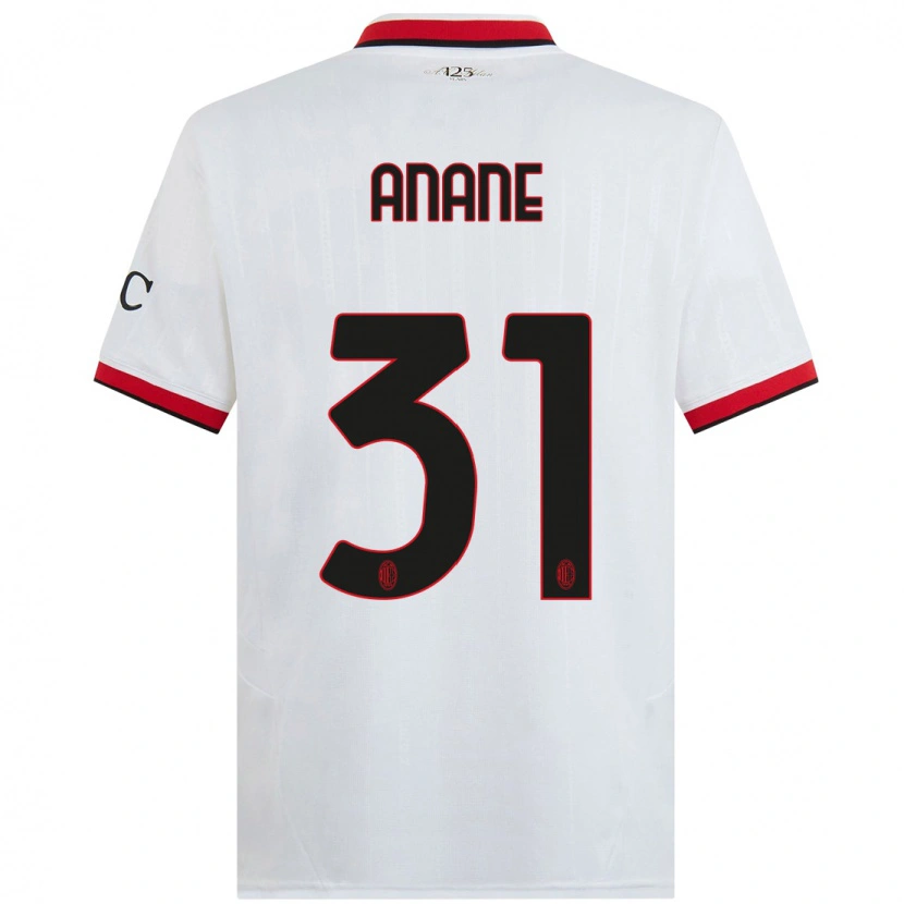 Danxen Kinderen Emmanuel Anane #31 Wit Zwart Rood Uitshirt Uittenue 2024/25 T-Shirt