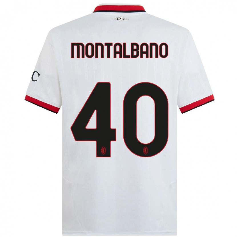 Danxen Kinderen Nicolo Montalbano #40 Wit Zwart Rood Uitshirt Uittenue 2024/25 T-Shirt