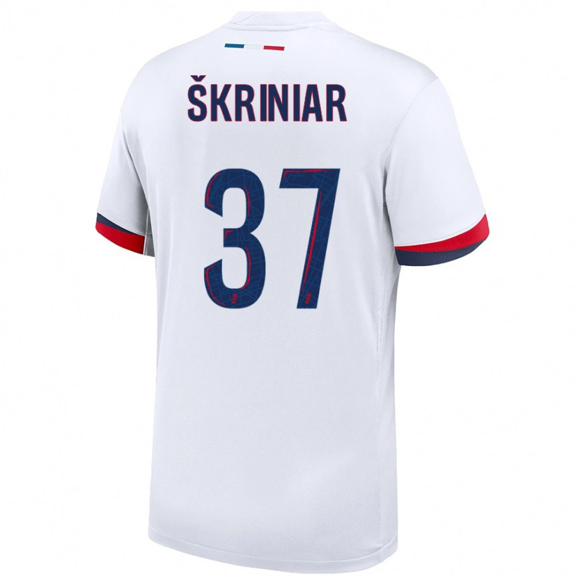 Danxen Kinderen Milan Skriniar #37 Wit Blauw Rood Uitshirt Uittenue 2024/25 T-Shirt