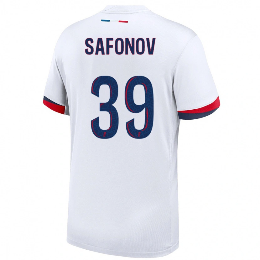 Danxen Kinderen Matvey Safonov #39 Wit Blauw Rood Uitshirt Uittenue 2024/25 T-Shirt