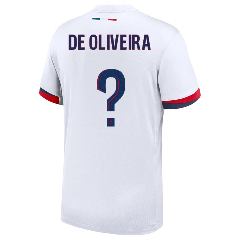 Danxen Kinderen Mathieu De Oliveira #0 Wit Blauw Rood Uitshirt Uittenue 2024/25 T-Shirt