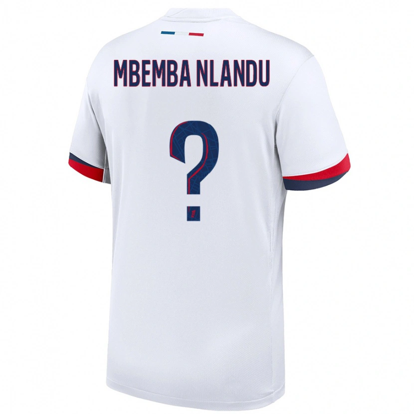 Danxen Kinderen Emmanuel Mbemba Nlandu #0 Wit Blauw Rood Uitshirt Uittenue 2024/25 T-Shirt