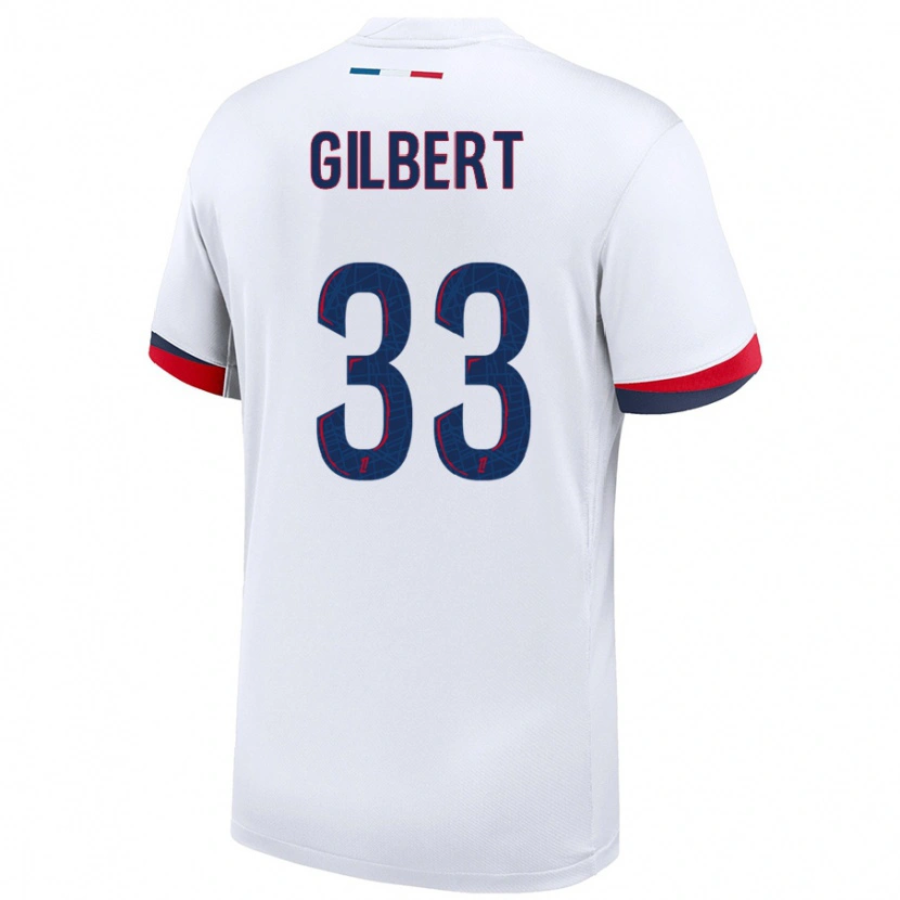 Danxen Kinderen Tara Elimbi Gilbert #33 Wit Blauw Rood Uitshirt Uittenue 2024/25 T-Shirt