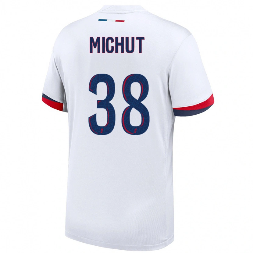 Danxen Kinderen Edouard Michut #38 Wit Blauw Rood Uitshirt Uittenue 2024/25 T-Shirt