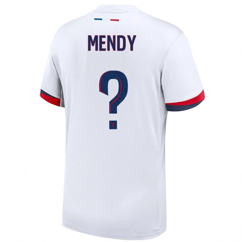 Danxen Kinderen Tony Mendy #0 Wit Blauw Rood Uitshirt Uittenue 2024/25 T-Shirt