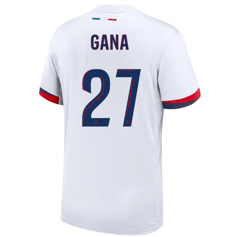 Danxen Kinderen Idrissa Gana Gueye #27 Wit Blauw Rood Uitshirt Uittenue 2024/25 T-Shirt