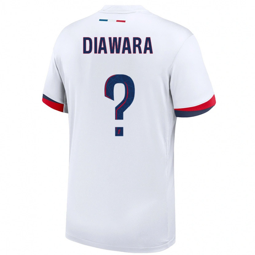 Danxen Kinderen Lahna Diawara #0 Wit Blauw Rood Uitshirt Uittenue 2024/25 T-Shirt