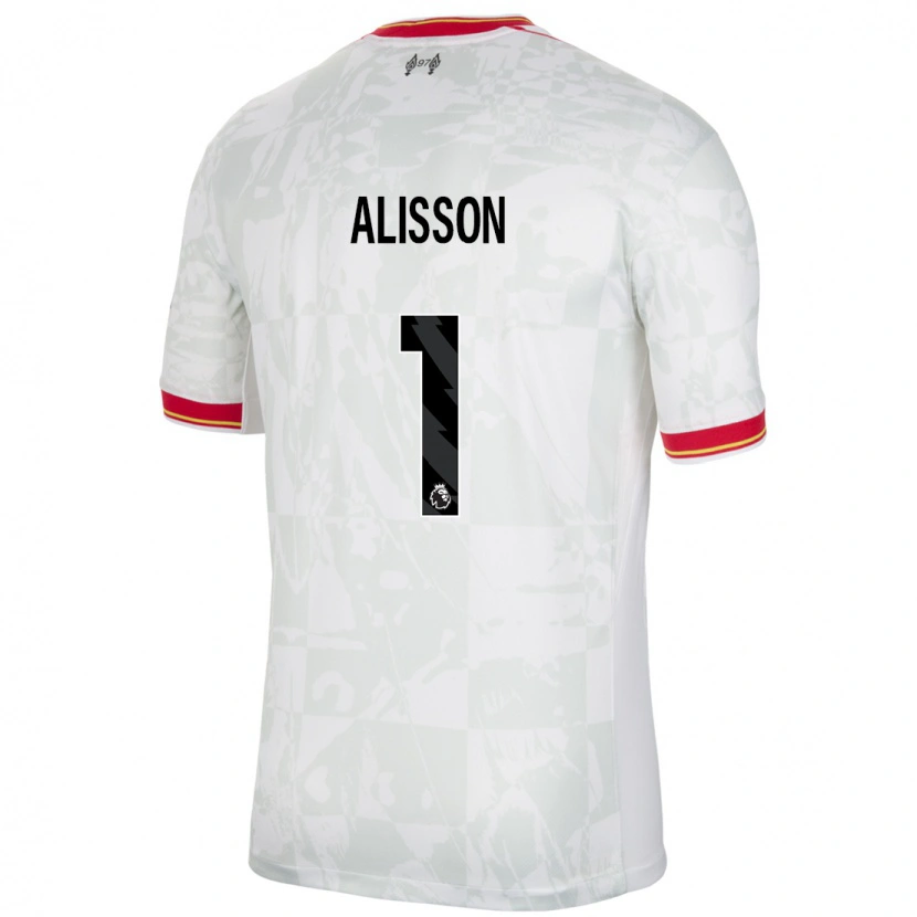 Danxen Kinderen Alisson #1 Wit Rood Zwart Thuisshirt Derde Tenue 2024/25 T-Shirt