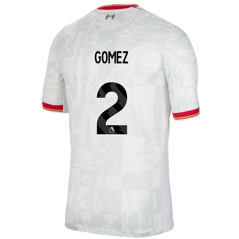 Danxen Kinderen Joe Gomez #2 Wit Rood Zwart Thuisshirt Derde Tenue 2024/25 T-Shirt