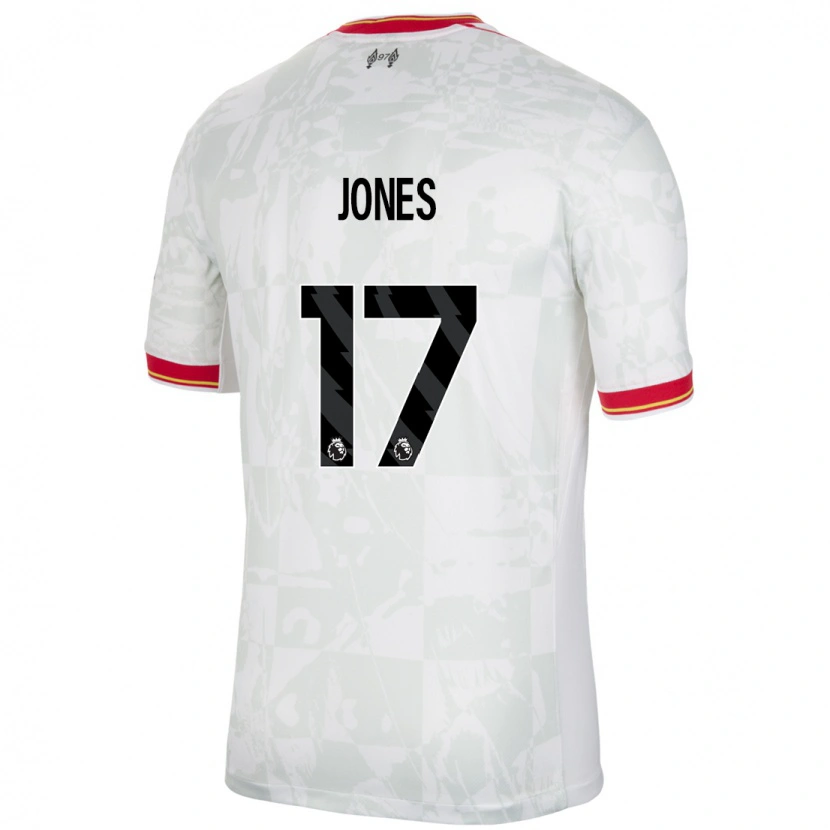 Danxen Kinderen Curtis Jones #17 Wit Rood Zwart Thuisshirt Derde Tenue 2024/25 T-Shirt