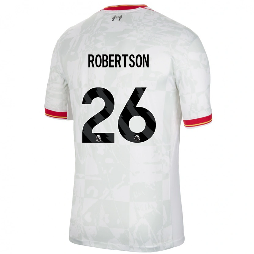 Danxen Kinderen Andrew Robertson #26 Wit Rood Zwart Thuisshirt Derde Tenue 2024/25 T-Shirt