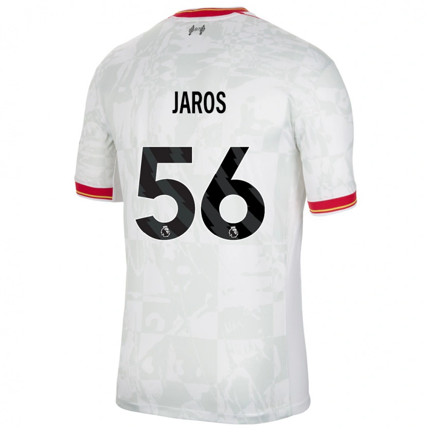 Danxen Kinderen Vitezslav Jaros #56 Wit Rood Zwart Thuisshirt Derde Tenue 2024/25 T-Shirt